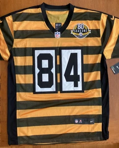 Nike Pittsburgh Steelers Bumble Bee A. Brown Jersey w/ 80th Patch size 48 NWT - Picture 1 of 16
