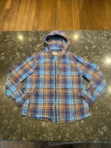 LL Bean Women’s Medium Pet Scotch Plaid Full Zip Hoodie Relaxed Fit Sweatshirt - Picture 1 of 8