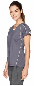 ASICS Women's Upcourt Shorts Sleeve Jersey, Steel Grey/White, X-Small - Picture 1 of 1