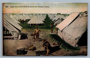 SAN ANTONIO TX FORT SAM HOUSTON CAMP VIEW ANTIQUE POSTCARD - Picture 1 of 2