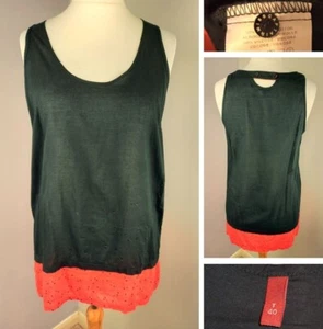 Miss Captain Lightweight Summer Cotton Blend Black Tunic Top - Approx UK Size 12 - Picture 1 of 16