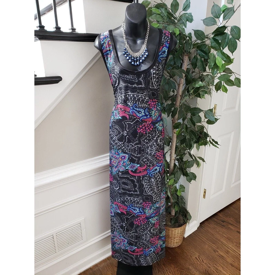 Maxi Vestido Largo Avenue Para Mujer Multicolor Poliéster Cuello Redondo Sin Mangas 22/24 Foto 1 de 4