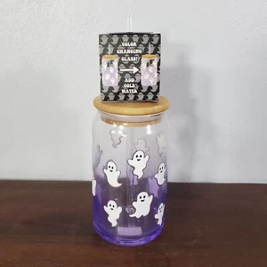 Cobwebs and Cauldrons Ghost Glass Can Mug- Color Changing - Picture 1 of 8