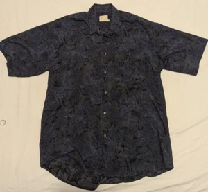 Casual Club Vintage Grunge Shirt 80s 90s Short Sleeve Pattern Print Men's M - Picture 1 of 3