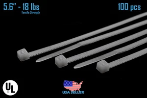 100 PIEZAS 6" en Blanco 18 lb Cable de Red Cable Lazo Cremallera Lazos Nylon K-140M - Imagen 1 de 5