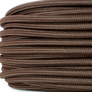 Textilkabel für Lampe, Textilummanteltes Rundkabel, dreiadrig 3x0,75mm², Braun - Bild 1 von 2