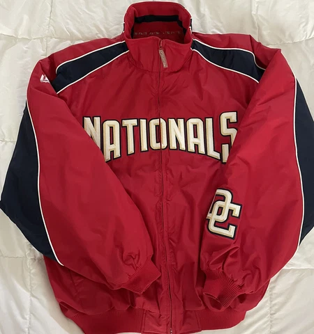 Authentic Majestic MLB WASHINGTON NATIONALS Full Zip FleeceLined Jacket/Coat 2XL Cover