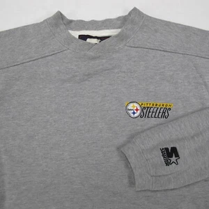 Vintage Steelers Sweatshirt Mens 2XL Gray Embroidered Heavyweight Pittsburgh Y2K - Picture 1 of 8