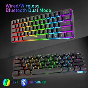 Gaming Keyboard Wired&Wireless Bluetooth Mechanical LED Backlit For PC Laptop US - Picture 1 of 19