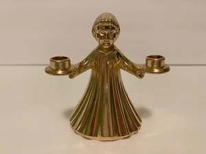 Vintage Mini Kerzenständer Kind Engel klein Kerzenständer Metall - Bild 1 von 5