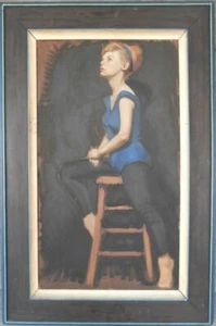 ca 1950 DANCER Oil Painting NY OR RAPHAEL SOYER SCHOOL Artist FIGURATIVE REALISM - Picture 1 of 24