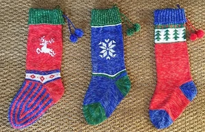 Gestrickter Weihnachtsstrumpf, Russ Berrie & Co. 19 cm - Bild 1 von 12