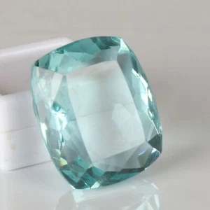 Large Blue Aquamarine Cushion Cut 95.50 CT Loose Facet Gemstone for Christmas - Picture 1 of 3