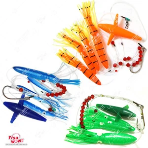 3-color Fishing Daisy Bird Chain Shell Squid Lure Rig Teaser Trolling Bait NEW - Picture 1 of 12