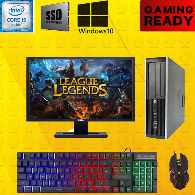 HP i5 Gaming Desktop PC SFF PC Computer ATI Win 10 8GB monitor bundle - Image 1 of 4