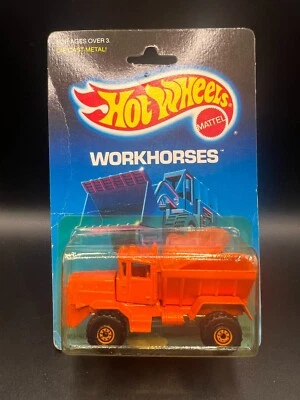 Hot Wheels Oshkosh quitanieves naranja caballos de batalla en tarjeta 1989 en paquete Foto 1 de 2