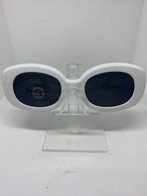 ÓCULOS DE SOL FEMININO JUICY COUTURE branco oval estilo retrô lente cinza WJC91G11 novo com etiquetas - Imagem 1 de 4