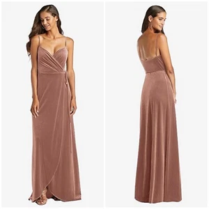 After Six Dress Women's XL Tawny Rose Gown Luxe Velvet Wrap Maxi Prom NWT - Picture 1 of 14