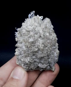 Natural Diamond Quartz Crystals On Matrix Calcite From Balochistan Pakistan. - Picture 1 of 9