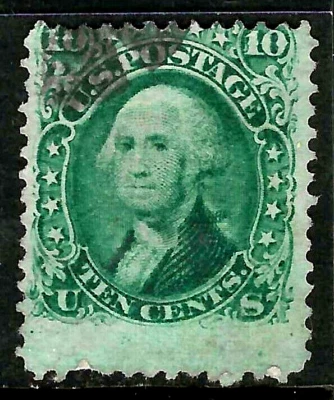 Sc #89 Grill Misperf Face Free Cancel 10 Cent Washington 1867-68 $350 US 61E27 - Image 1 of 2