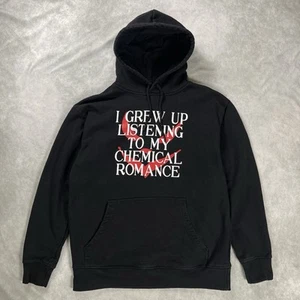 MARKET MCR I Grew Up Listening To My Chemical Romance Hoodie Size Large - Picture 1 of 14