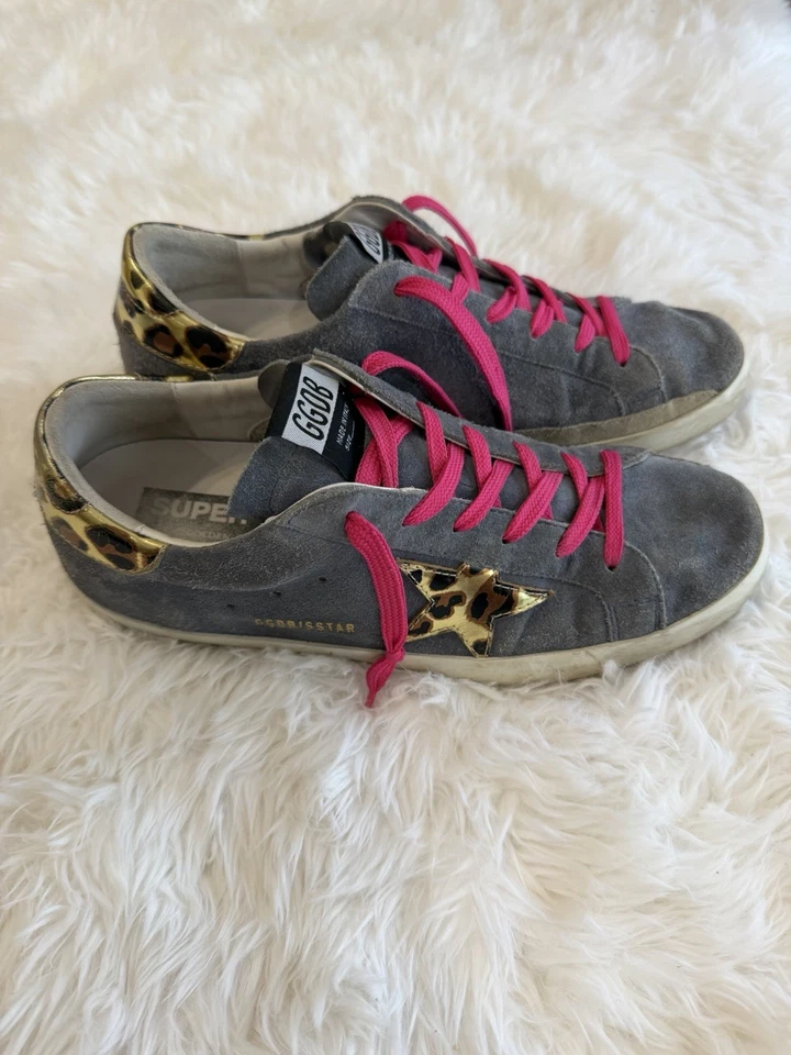 Tênis Golden Goose Superstar Leopard & Gold Accent - Tamanho 41 EUA 11 - Imagem 1 de 4