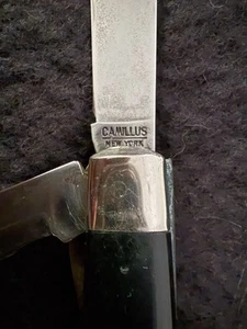 Vintage Camillus two Blade Electrician Pocket Knife w/Bail Brass Liner, New York - Picture 1 of 5