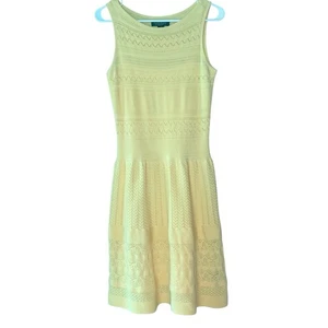Lauren Ralph Lauren Dress Women's Yellow Sweater Sleeveless S Lined Preppy Read - Picture 1 of 14