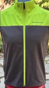 Endura Men’s Windchill Vest. Windproof Waffle Fleece. Yellow / Gray Size Medium - Picture 1 of 5