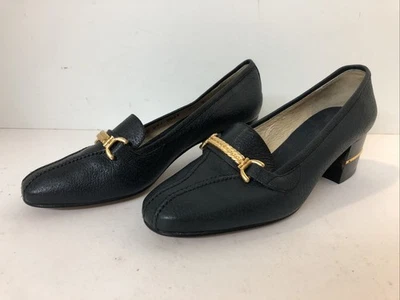 NUEVO DE COLECCIÓN • GUCCI Mocasín Tacón Cuero Bomba Verde y Dorado 37 B Foto 1 de 4