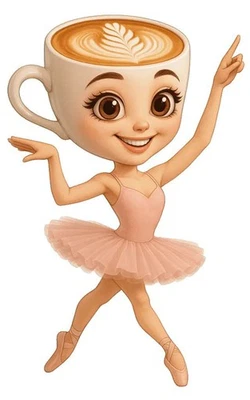 MARKENLOS Ballerina Cappuccina 14x10cm Essbar Tortenaufleger Torte Tortenbild Zuckerbild