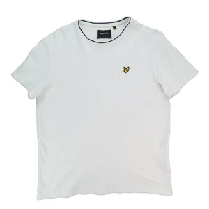 Lyle and Scott Top T-shirt Men Large Cotton Regular Fit Short Sleeve, White - Picture 1 of 6