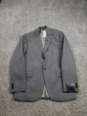 Vintage Banana Republic Blazer Jacket Size 38R Mens Gray Striped 2 Button NWT - Image 1 of 4