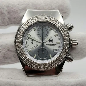 Technomarine Ladies Silver Tone Case & Light Blue Dial Quartz Chronograph Watch - Picture 1 of 11