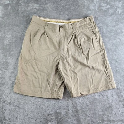 Tommy Bahama 短裤男式 36x9 棕褐色卡其色丝绸混纺打褶度假村高尔夫巡航 — 第 1/4 张图片