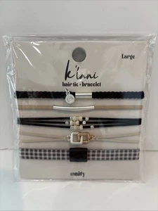 K Lani Haargummi Armbänder Einheit groß schwarz silber - Bild 1 von 7