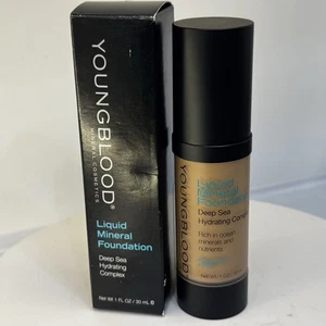 Neu im Karton flüssige Mineral-Foundation 1 fl. Oz. TAHITIAN SUN Youngblood Tiefsee feuchtigkeitsspendend - Bild 1 von 3