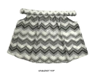 LOFT Lou&Grey Women Black Zigzag Off the Shoulder Blouse Top XL NWT  - Picture 1 of 7