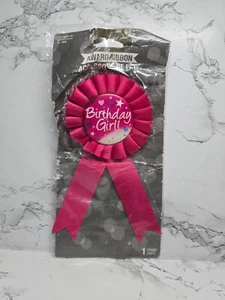 Award Ribbon Birthday Girl Badge 3" Celebration Button - Picture 1 of 2