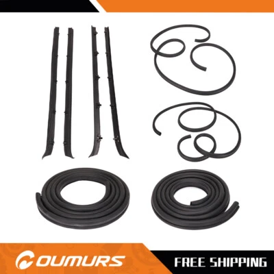 Weatherstrip Kit Door Window Run Channel Sweep Felt Seal Kit For 73-80 Chevy GMC - Изображение 1 из 4