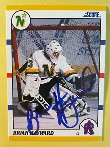 SIGNED BRIAN HAYWARD 1990 AUTOGRAPHED SCORE HOCKEY CARD - NORTHSTARS - Picture 1 of 2