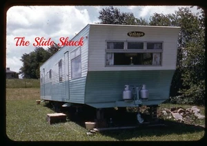 1954 Palace Ranchome mobile home trailer red border Kodachrome 35mm slide - Picture 1 of 1
