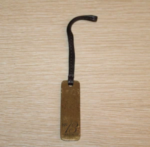 BOTKIER No. 13 NY Dark Brown Leather Antique Gold Metal Replacement Purse Charm - Picture 1 of 5