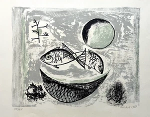 Hans Reichel lithographie originale signée 1950 surréalisme École de Paris art - Picture 1 of 1