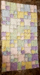 Edredón de trapo 100 % algodón hecho a mano de colección tela para bebé niña 35" x 65" - Imagen 1 de 6