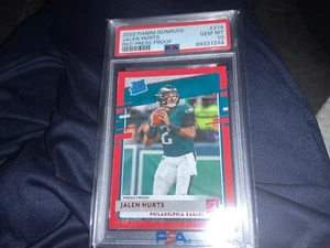 2020 Panini Donruss - Rated Rookie Press Proof Red Jalen Hurts (RC) PSA 10 - Picture 1 of 2