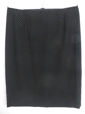Falda lápiz LE SUIT para mujer resbaladiza de poliéster negra beige forrada geográficamente talla 14 Foto 1 de 4
