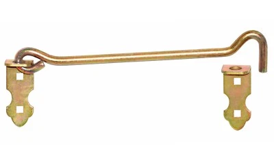 KEYMET Gancho de tormenta 12x600mm con placas de ojal fijación de puerta versión pesada galvanizado.