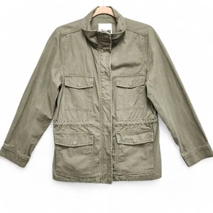 Madewell Full Zip Surplus Utility Military Jacket Womens Small Olive Green Cinch - Picture 1 of 16