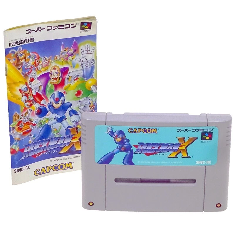 ROCKMAN X Megaman Cart + Manual Nintendo SFC Super Famicom Japan Import CAPCOM - Image 1 of 1